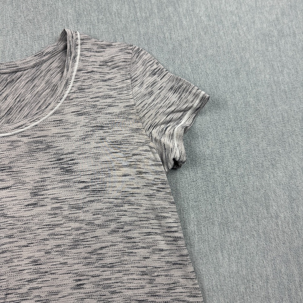 Lululemon Top Womens‎ 12 Gray Tiger Space Dye Meant To Move Tee Athletic Running - Picture 3 of 10